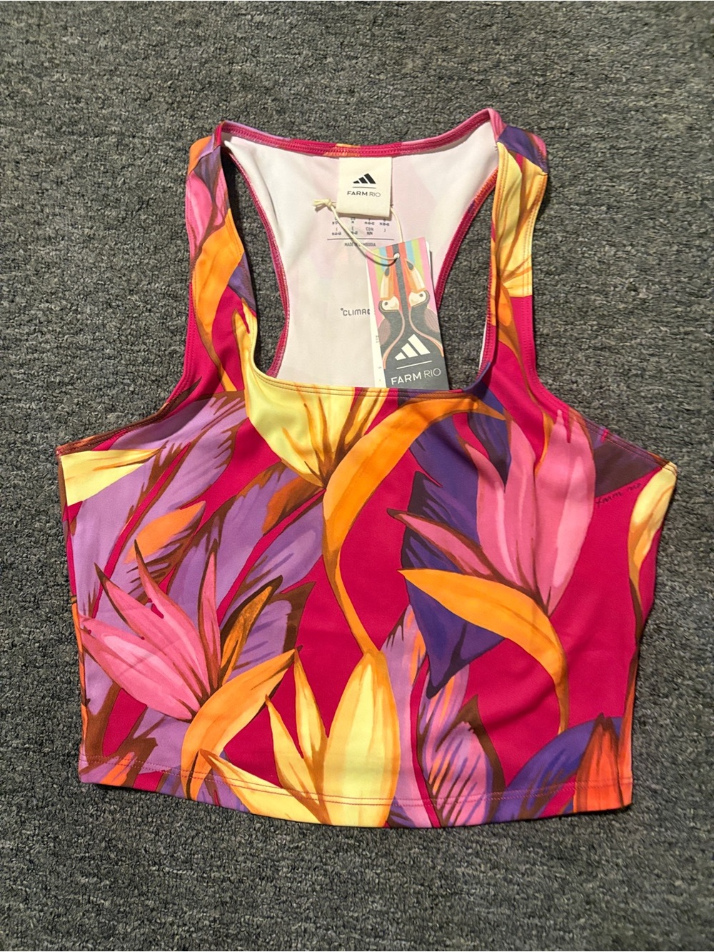 FARM Rio Women's Fuchsia Tropical Racerback Crop Tank